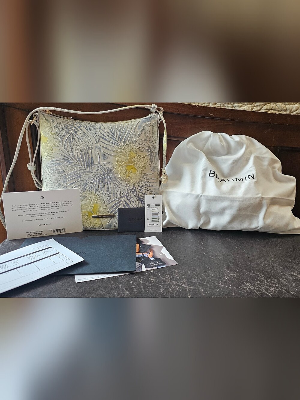 NWT Brahmin Crossbody Bag.  Style:Katie, Color: Lemonade Nostaglia